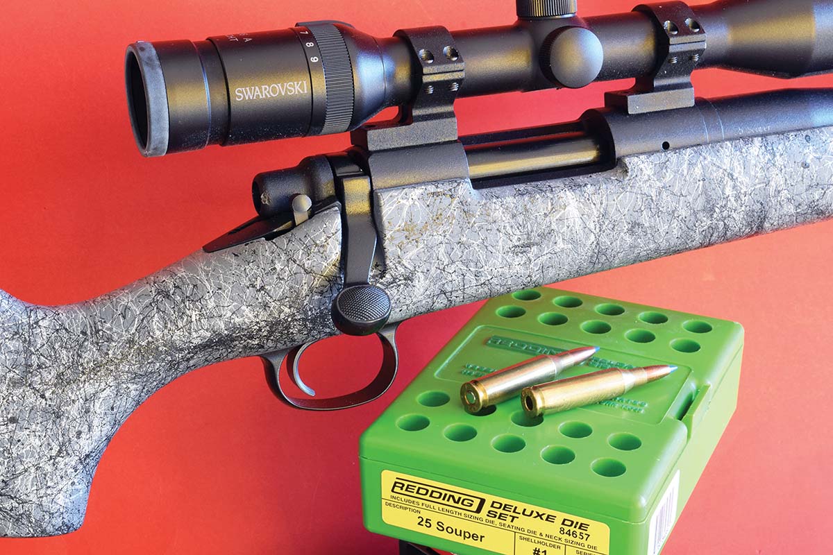 Gunmaker Charlie Sisk built this 25 Souper on a short Remington 700 action. Very accurate.